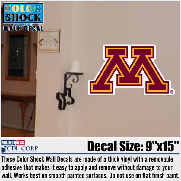 Block M Wall Decal University of Minnesota Bookstores