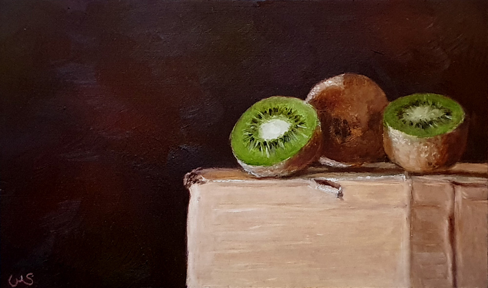 Kiwis auf Karton