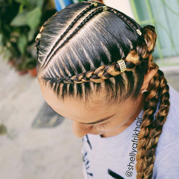 Hip Flexor Pain 2 Feed In Braids With Small Braid In Middle