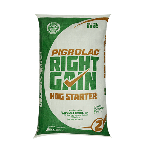 Pigrolac Right Gain Hog Finisher Feeds UNAHCO
