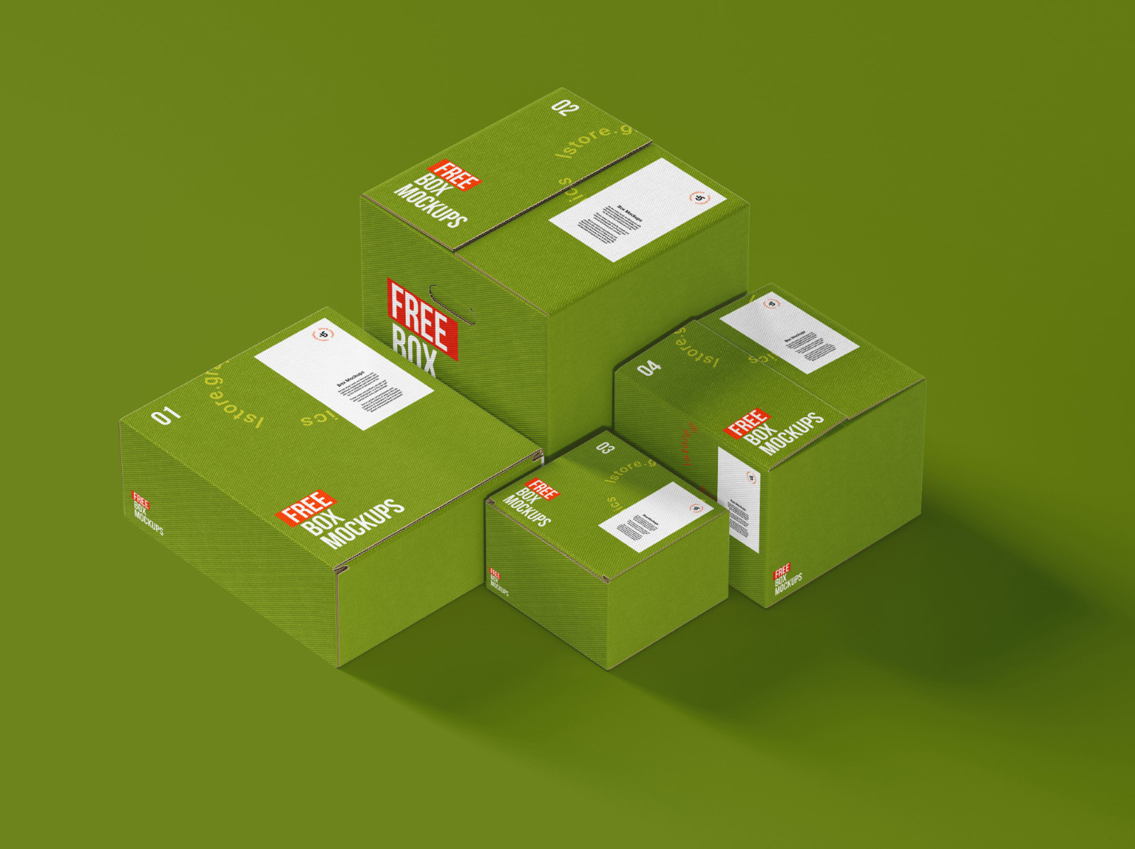 7 Free Box Mockups PSD
