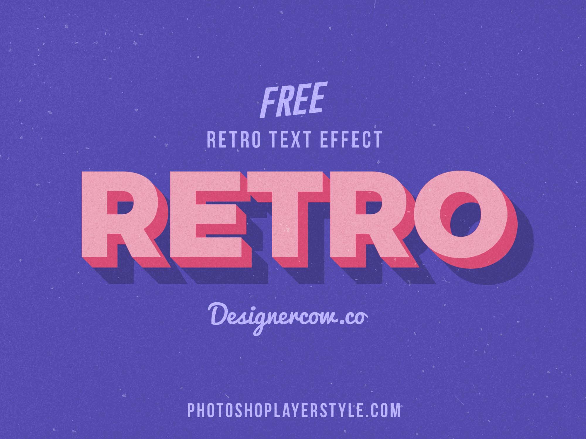 Free 3D Retro Text Effect (PSD)