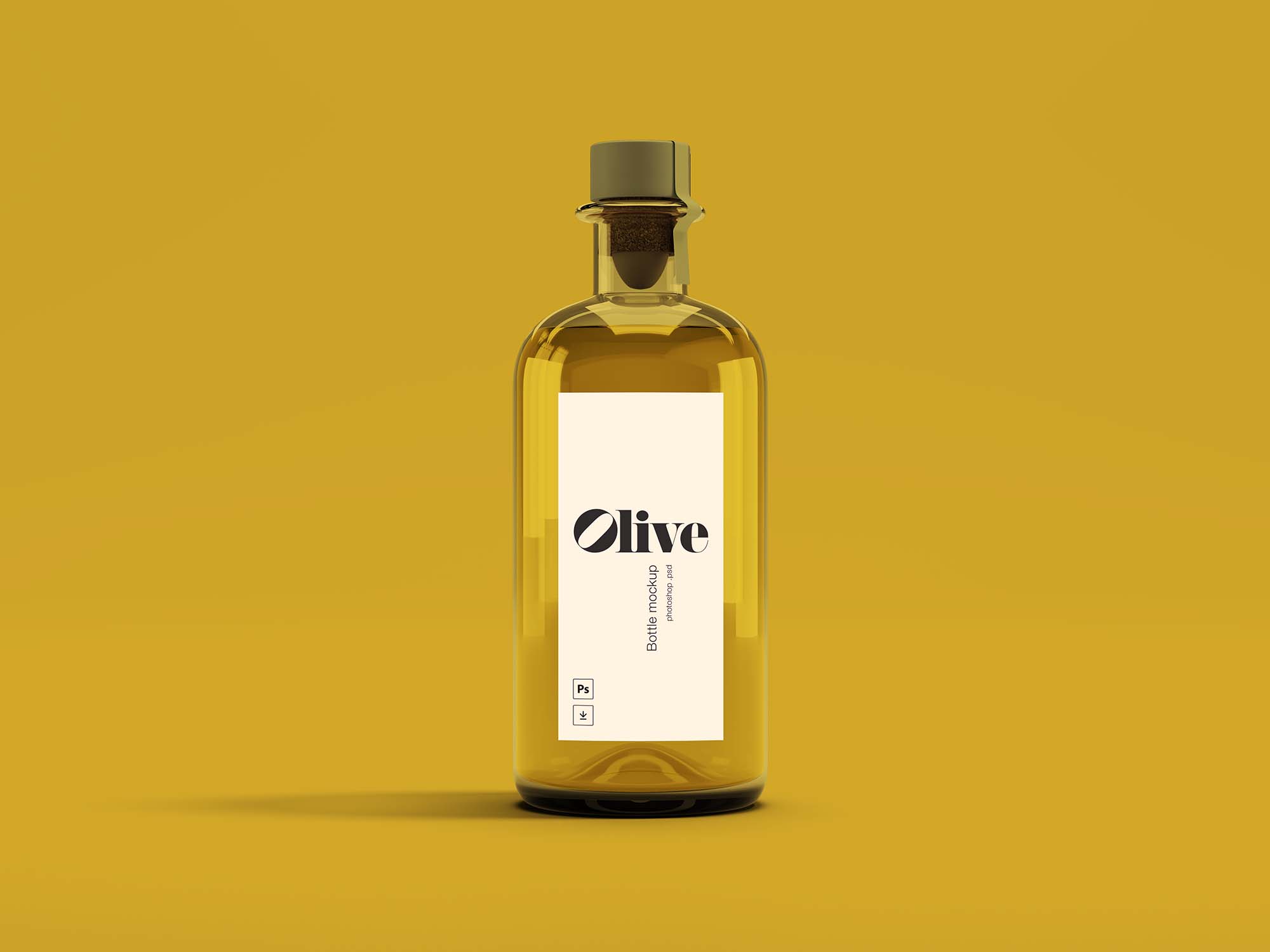 Free Olive Oil Bottle Mockup (PSD)