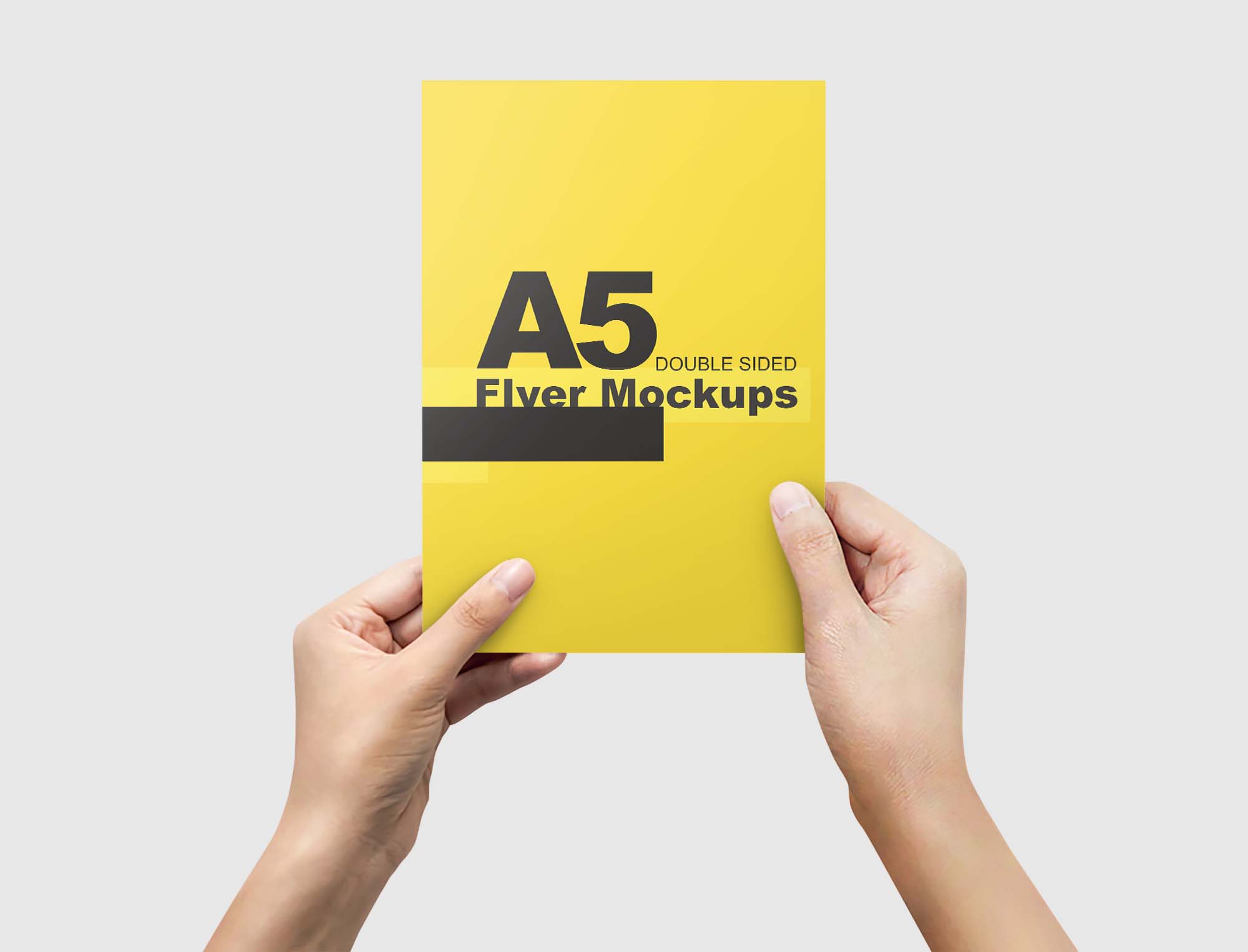 Free Double Sided A5 Flyer Mockups (PSD)