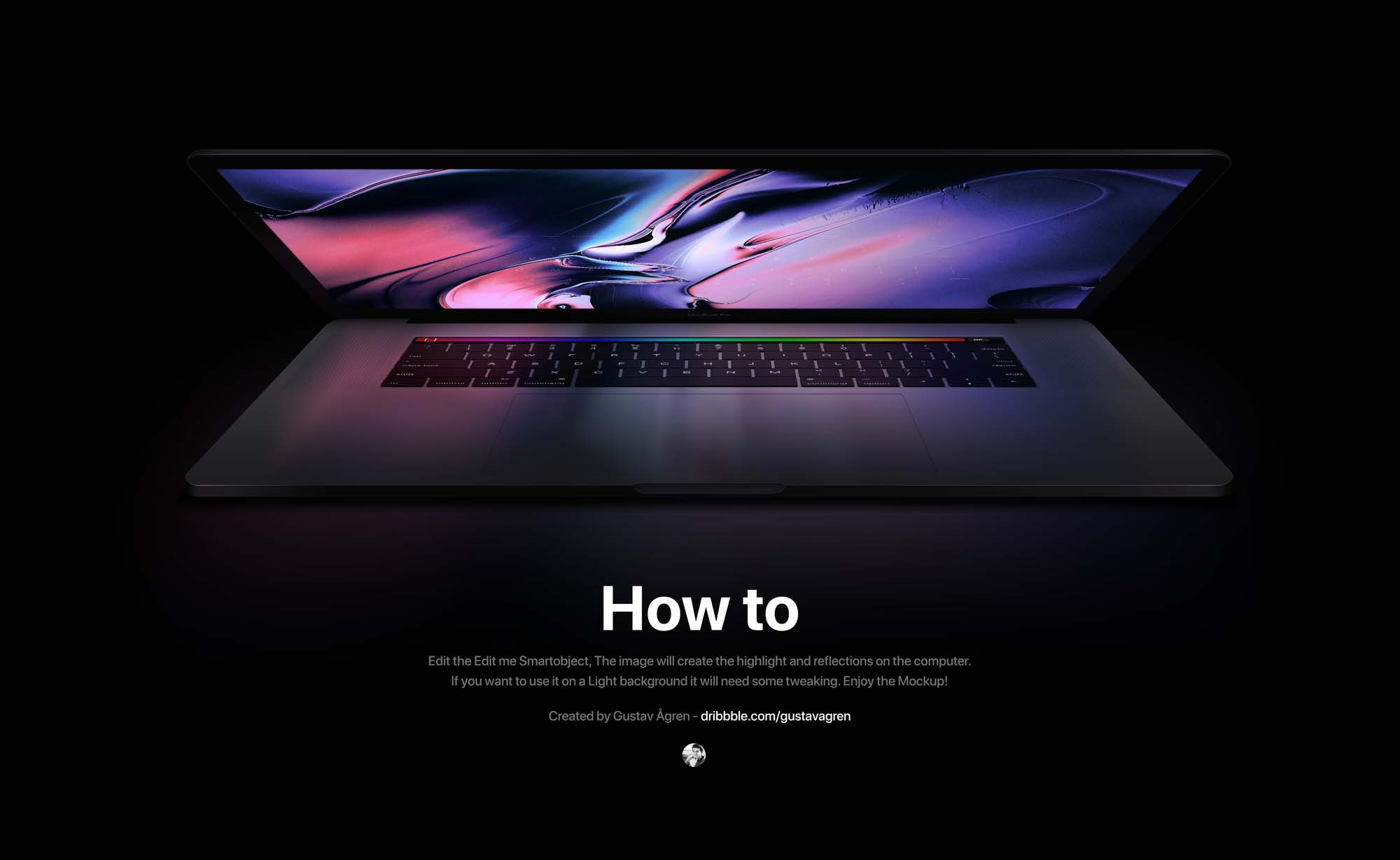 Free MacBook Pro Mockup 2018 (PSD)