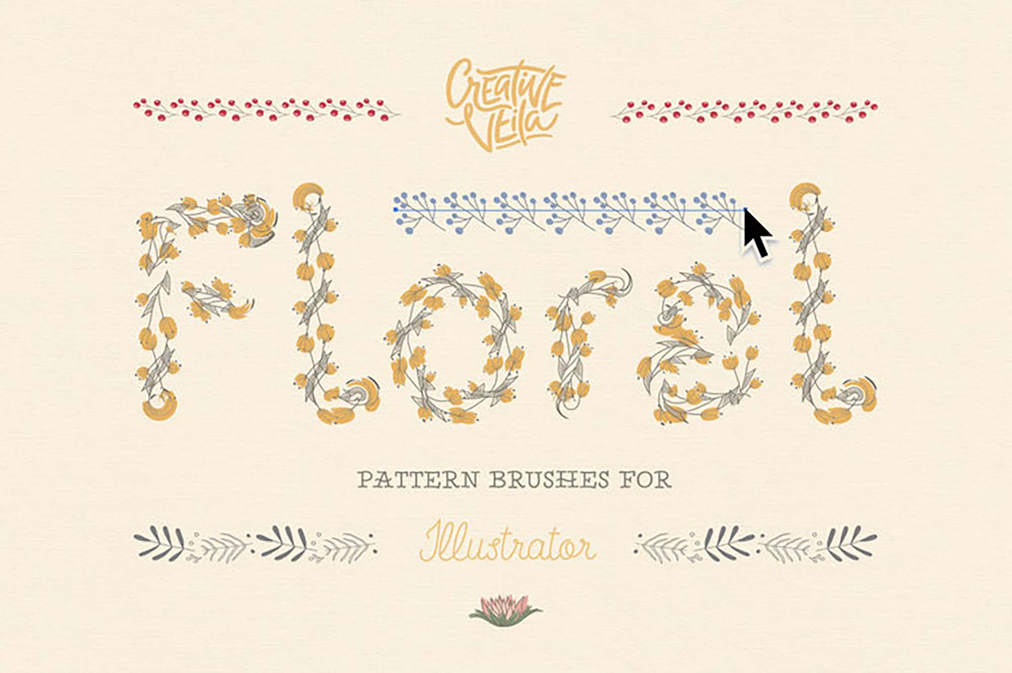 Free Floral Pattern Brushes for Illustrator