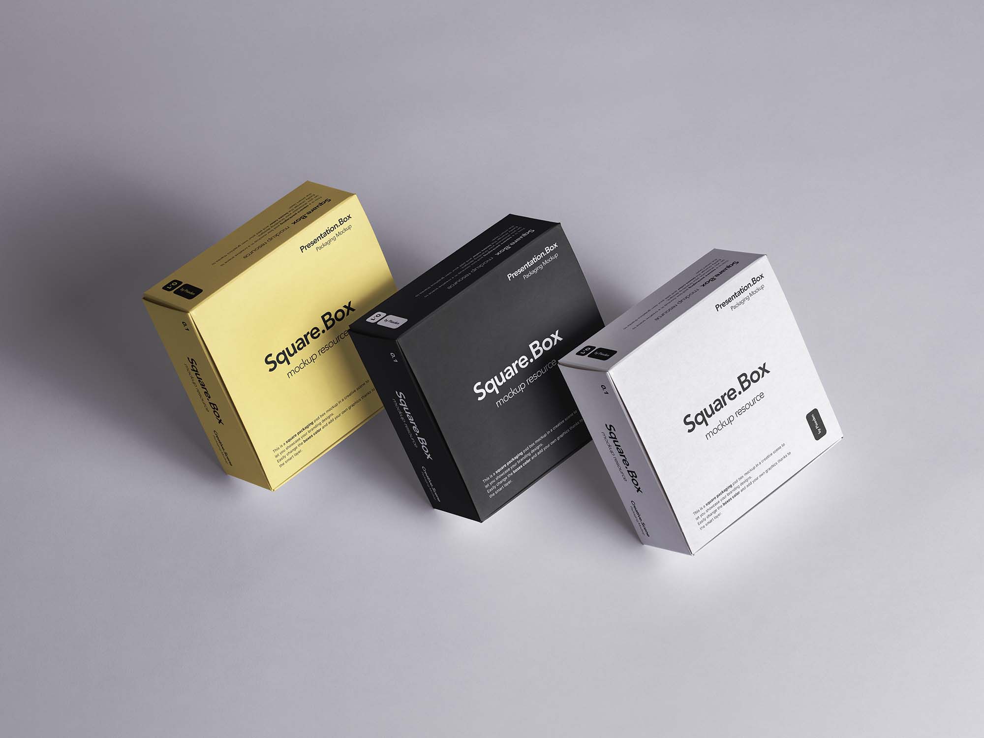 Square Boxes Packaging Mockup (PSD)