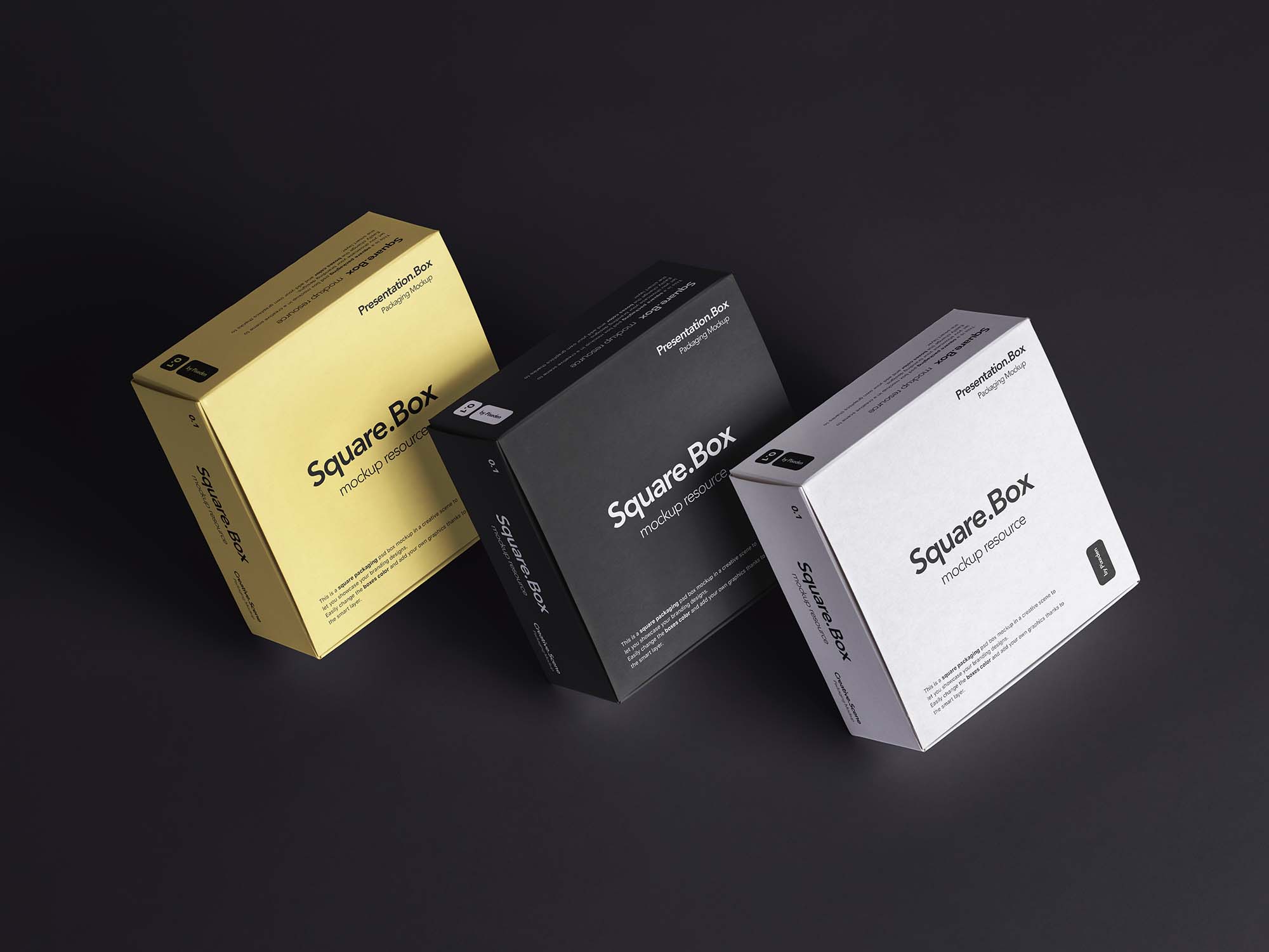 Square Boxes Packaging Mockup (PSD)