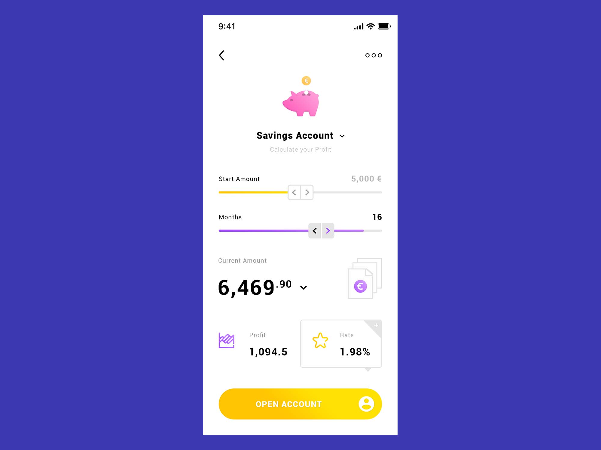 Savings Account App Template (PSD)