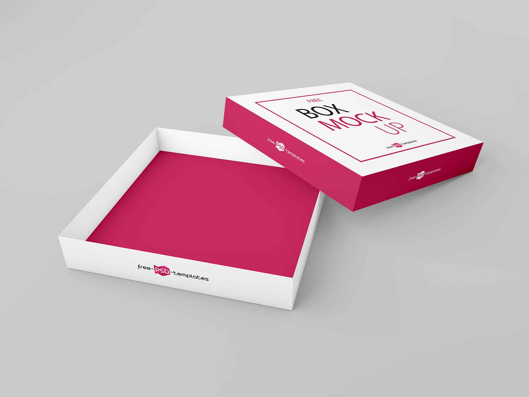 Free Thin Square Box Mockup (PSD)