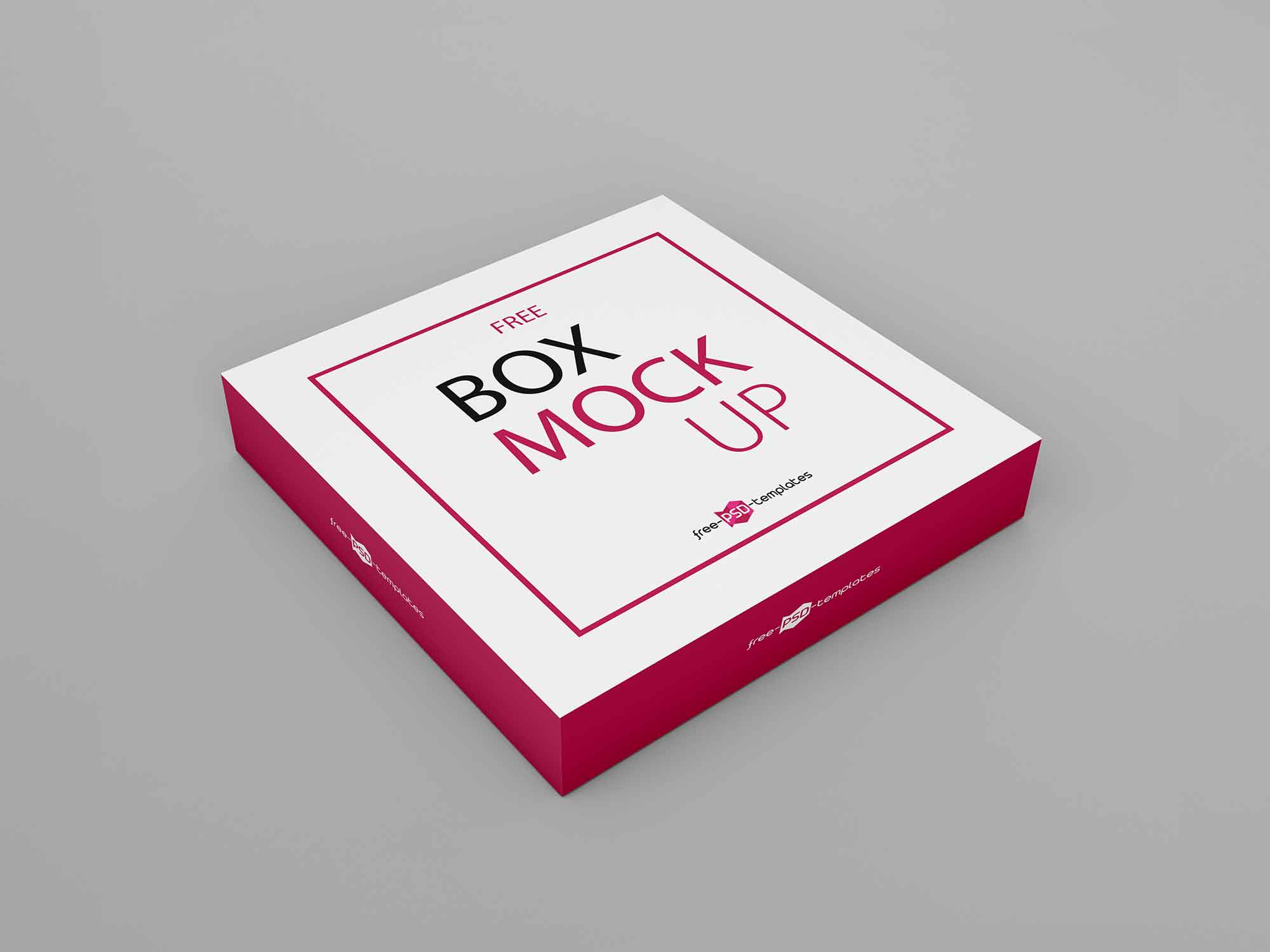 Free Thin Square Box Mockup (PSD)