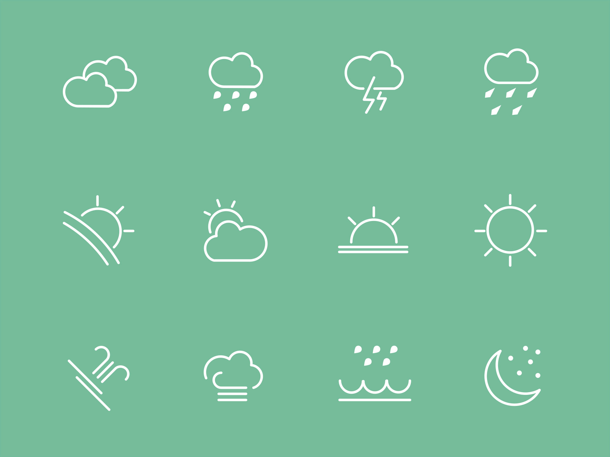 Aesthetic Weather Icon Green anonimowanazawsze