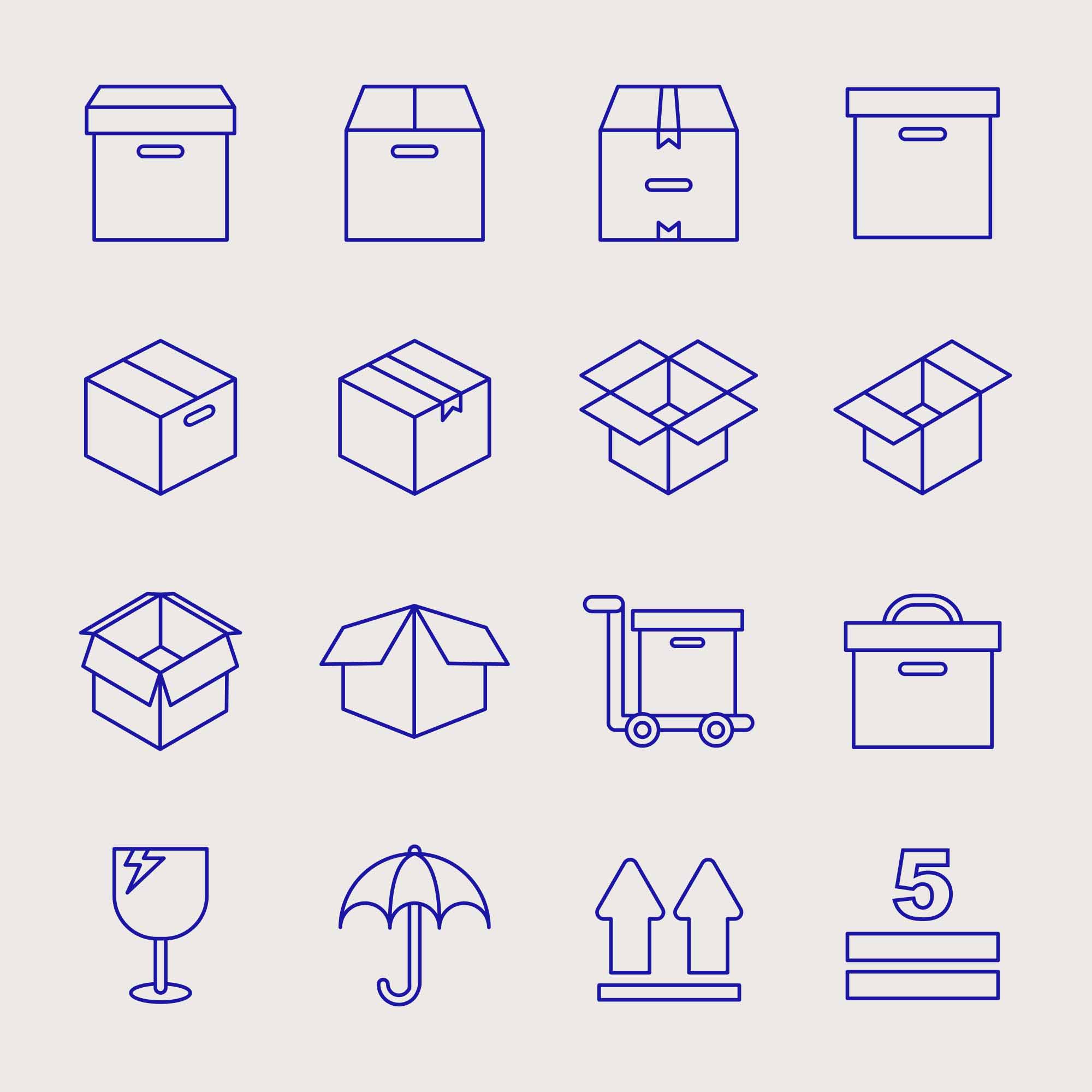 Free Box Packaging Vector Icons (Ai)