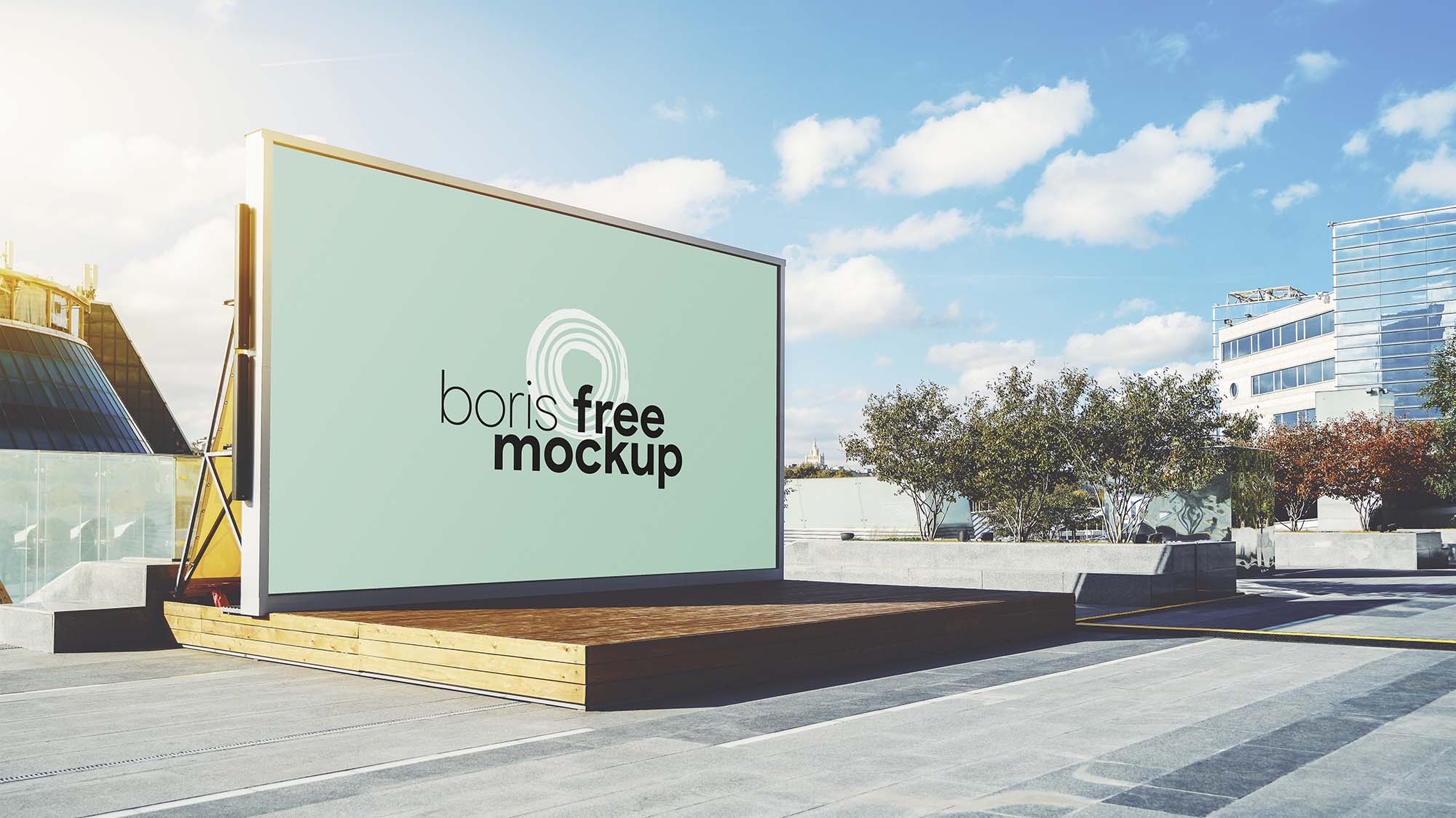 Free Outdoor Backdrop Mockup (PSD)