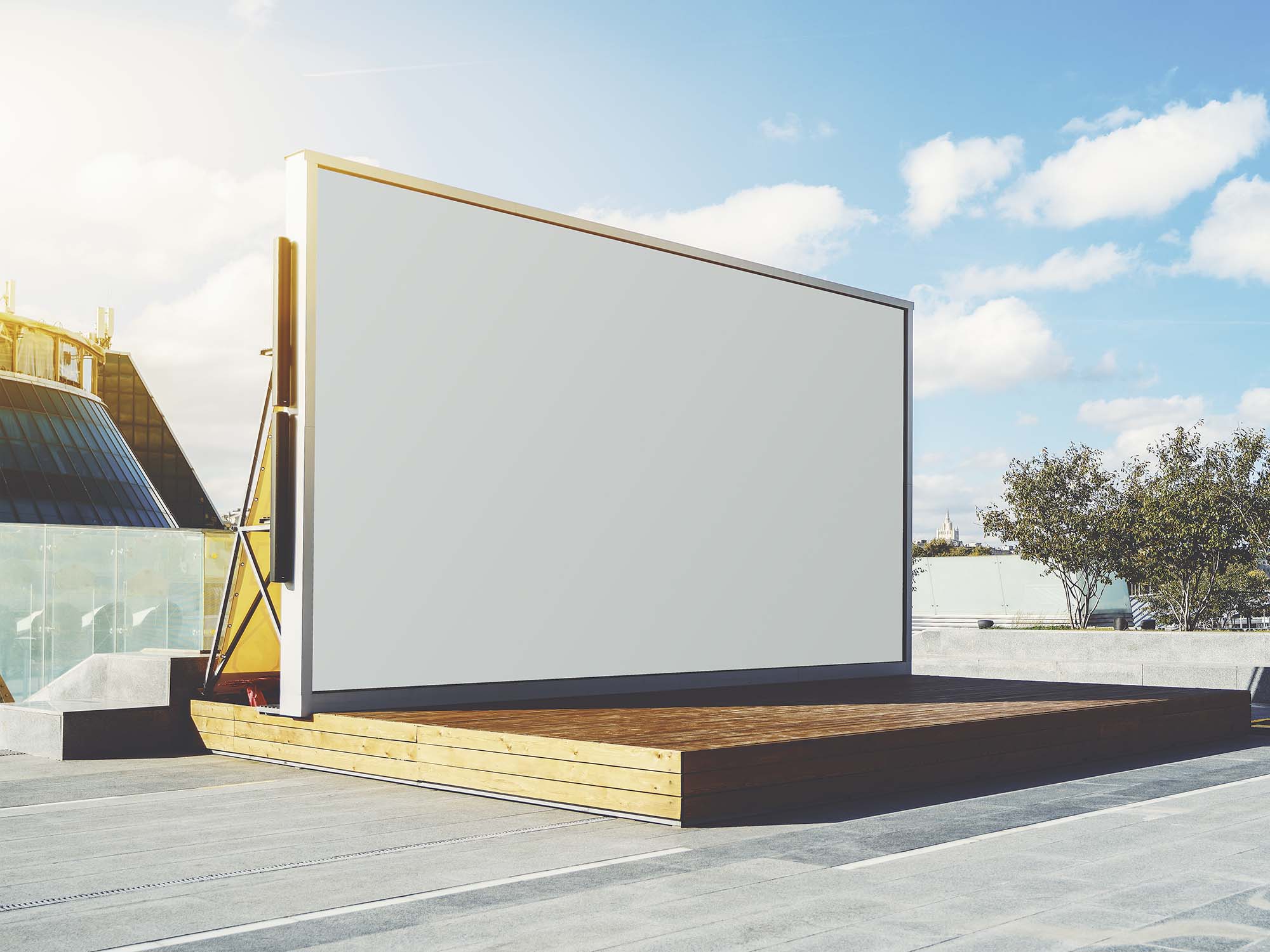 Free Outdoor Backdrop Mockup (PSD)