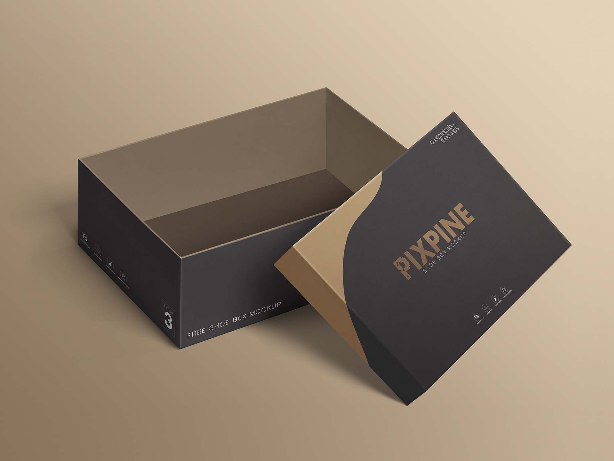 Free Shoe Box Mockup (PSD)