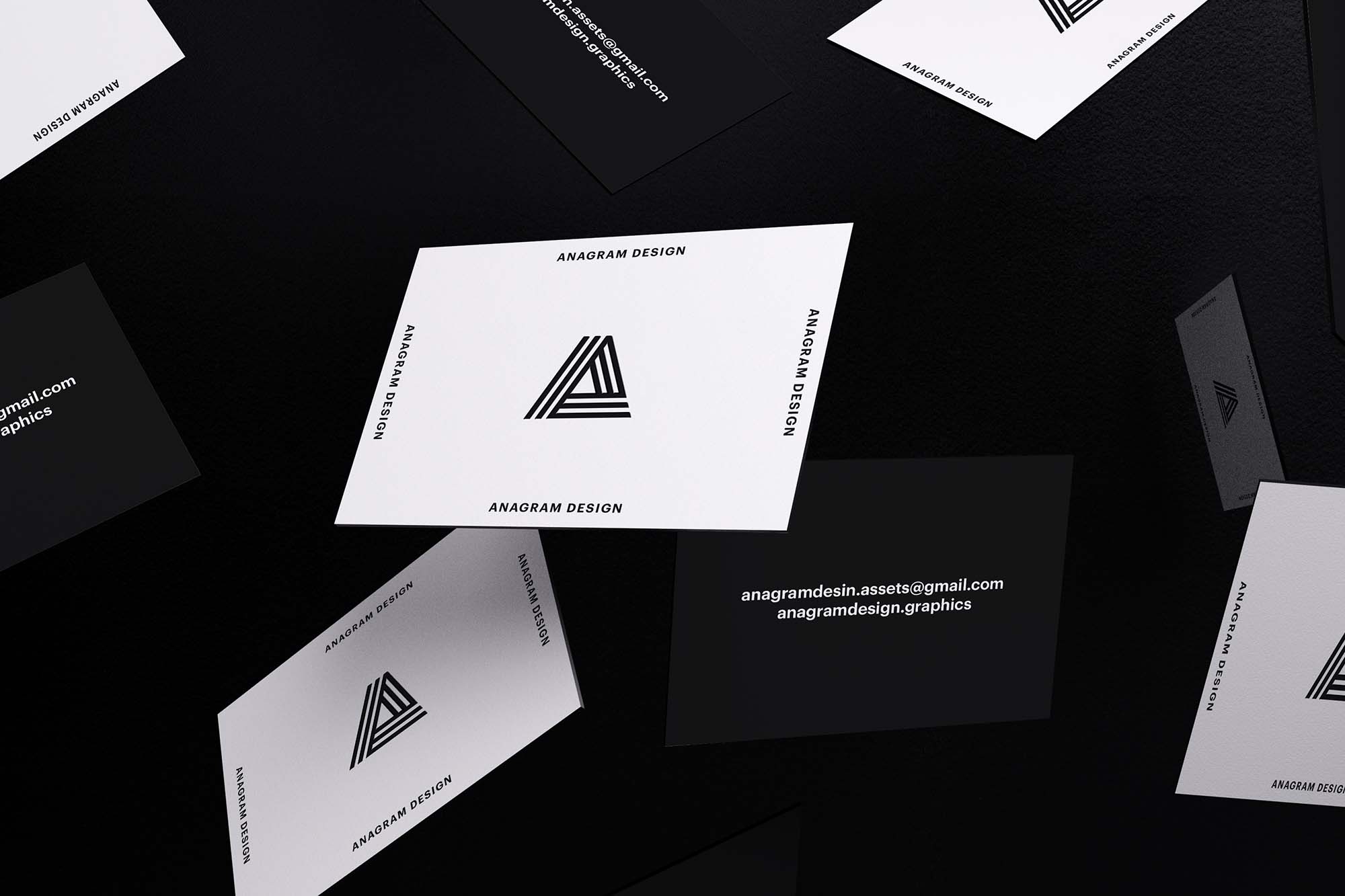 Free Falling Business Cards Mockup (PSD)