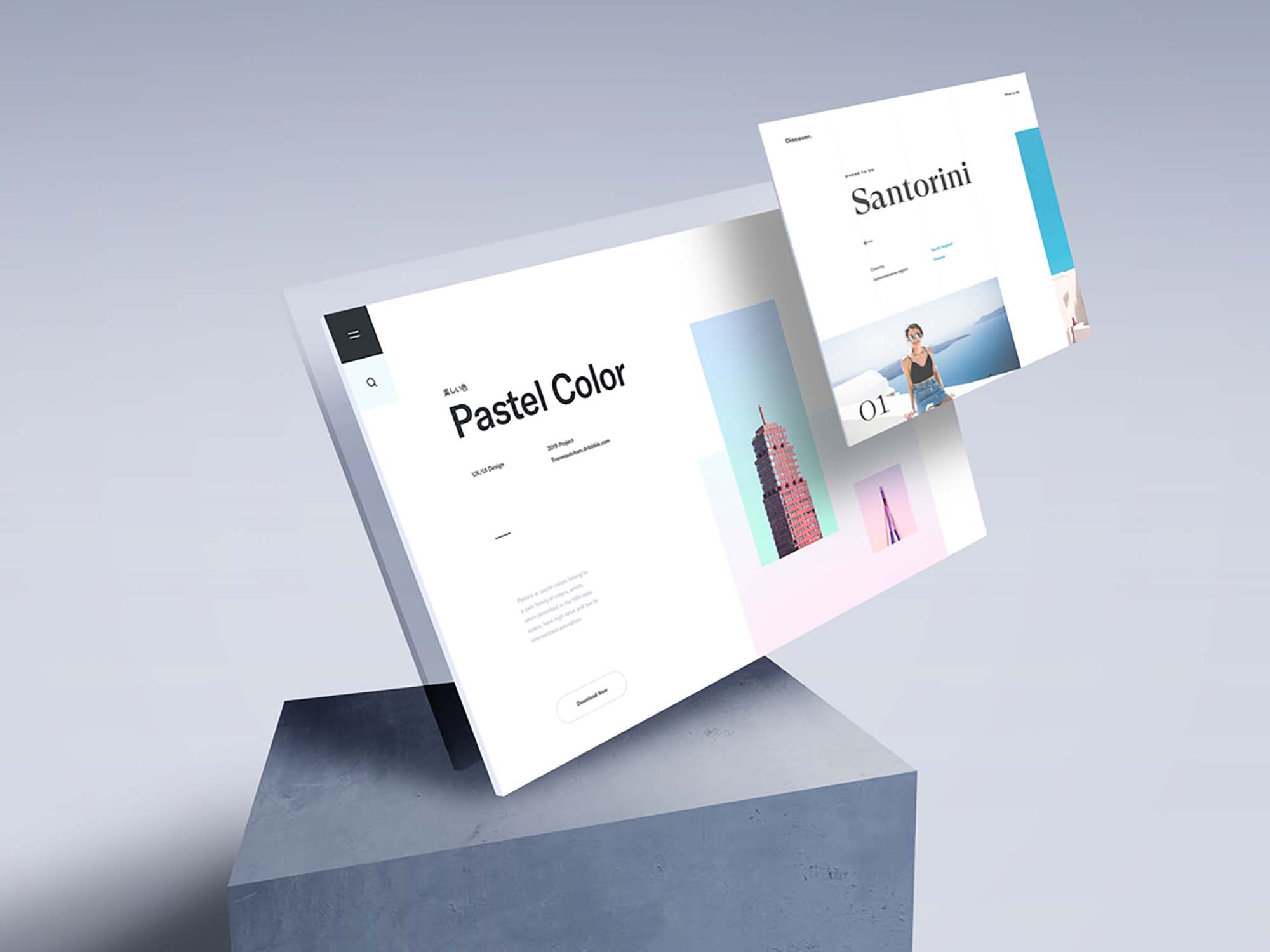 Free Perspective Screens Mockup (PSD)