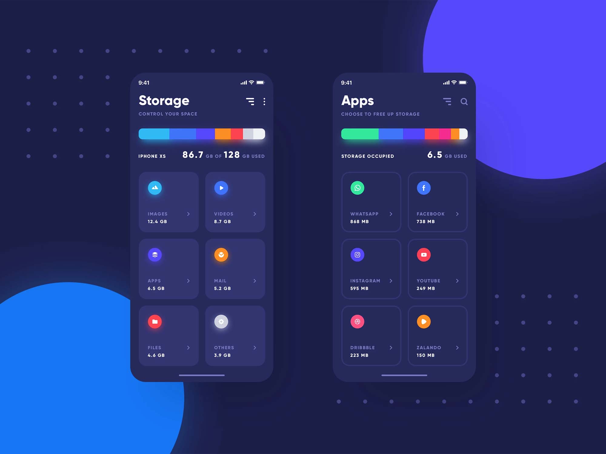 Free Storage App Template (PSD)