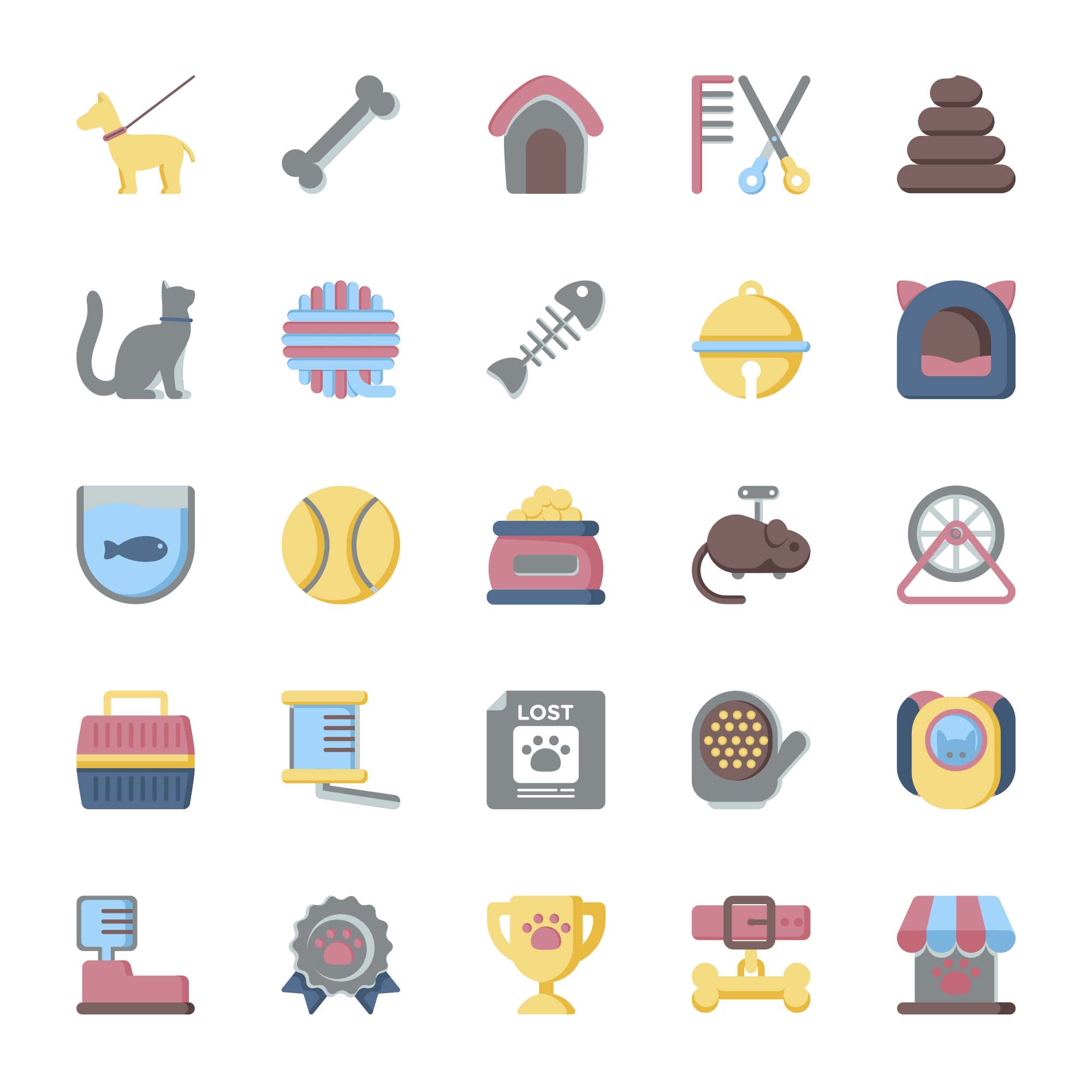 25 Pet Vector Icons (AI)