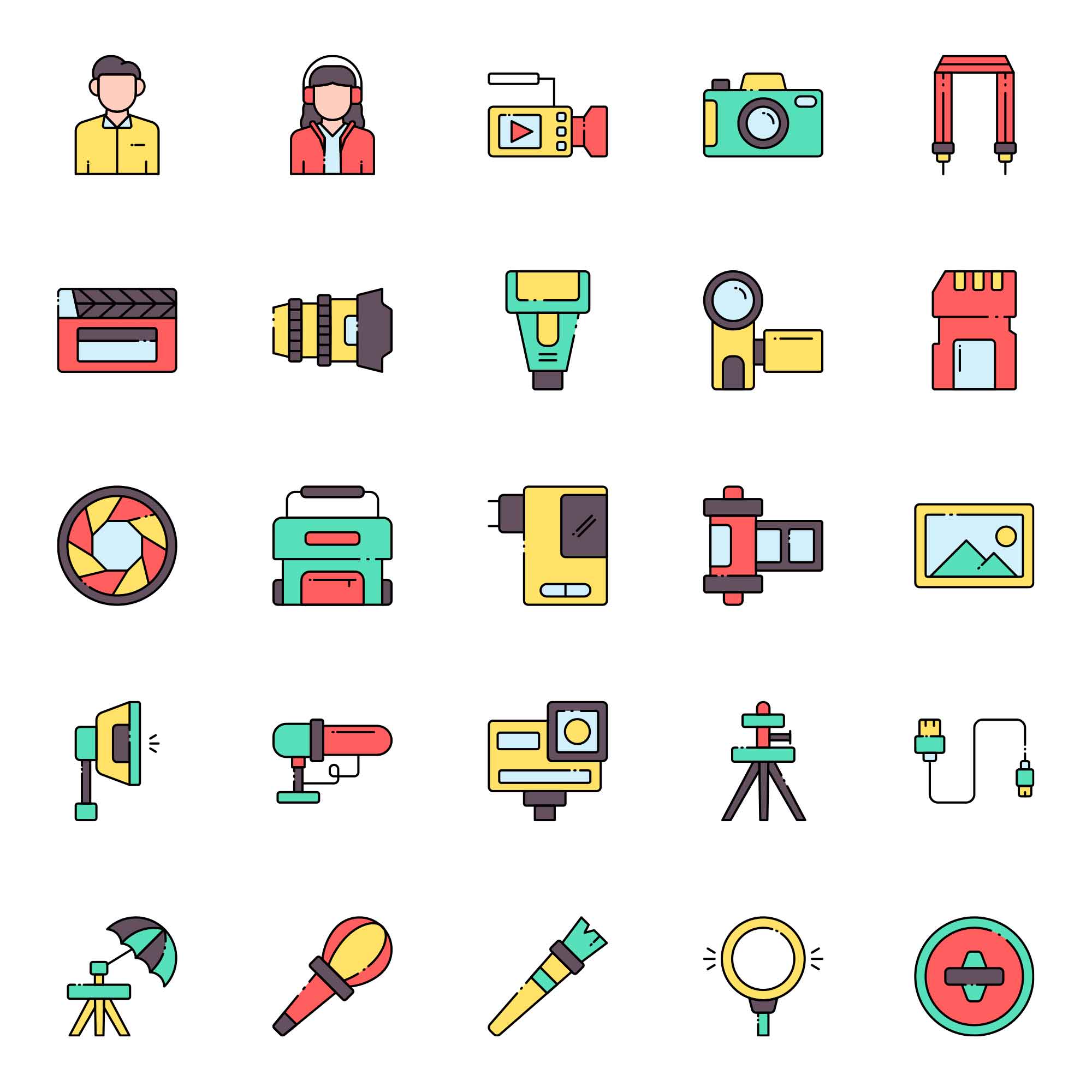 Free Cameraman Vector Icons (AI)