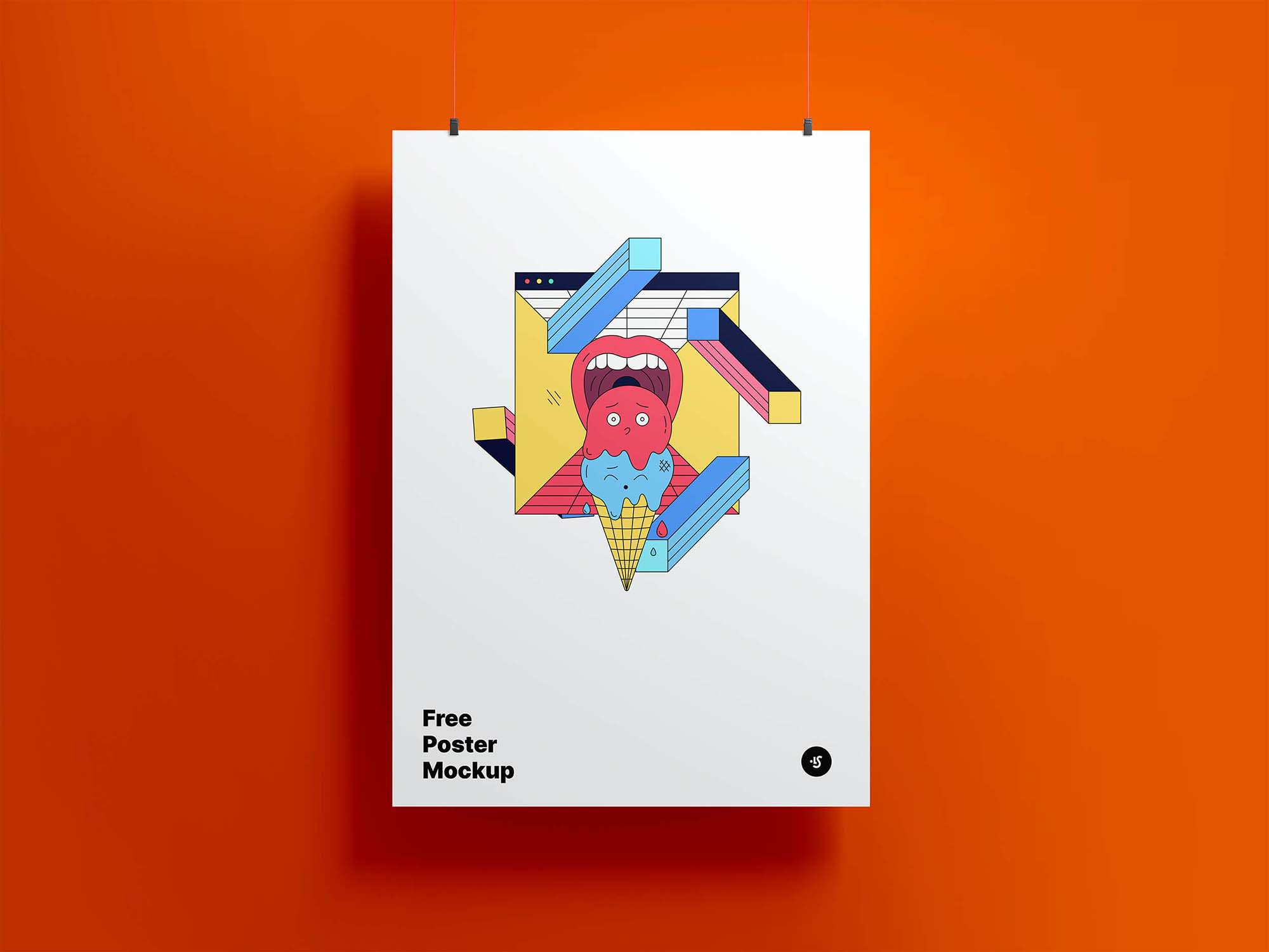 Free Free Hanging Poster Mockup (PSD)