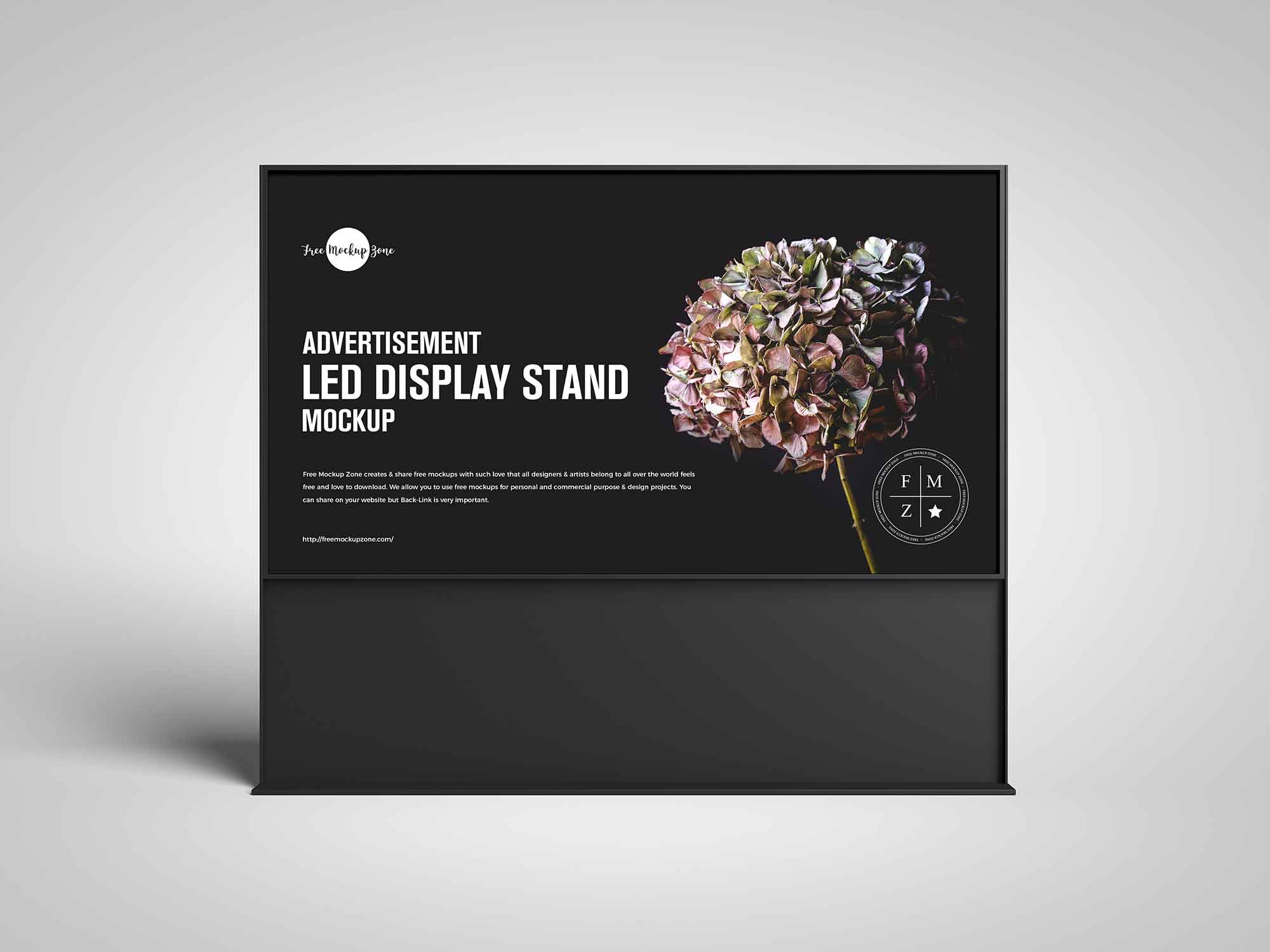 Free Advertisement LED Display Stand Mockup (PSD)