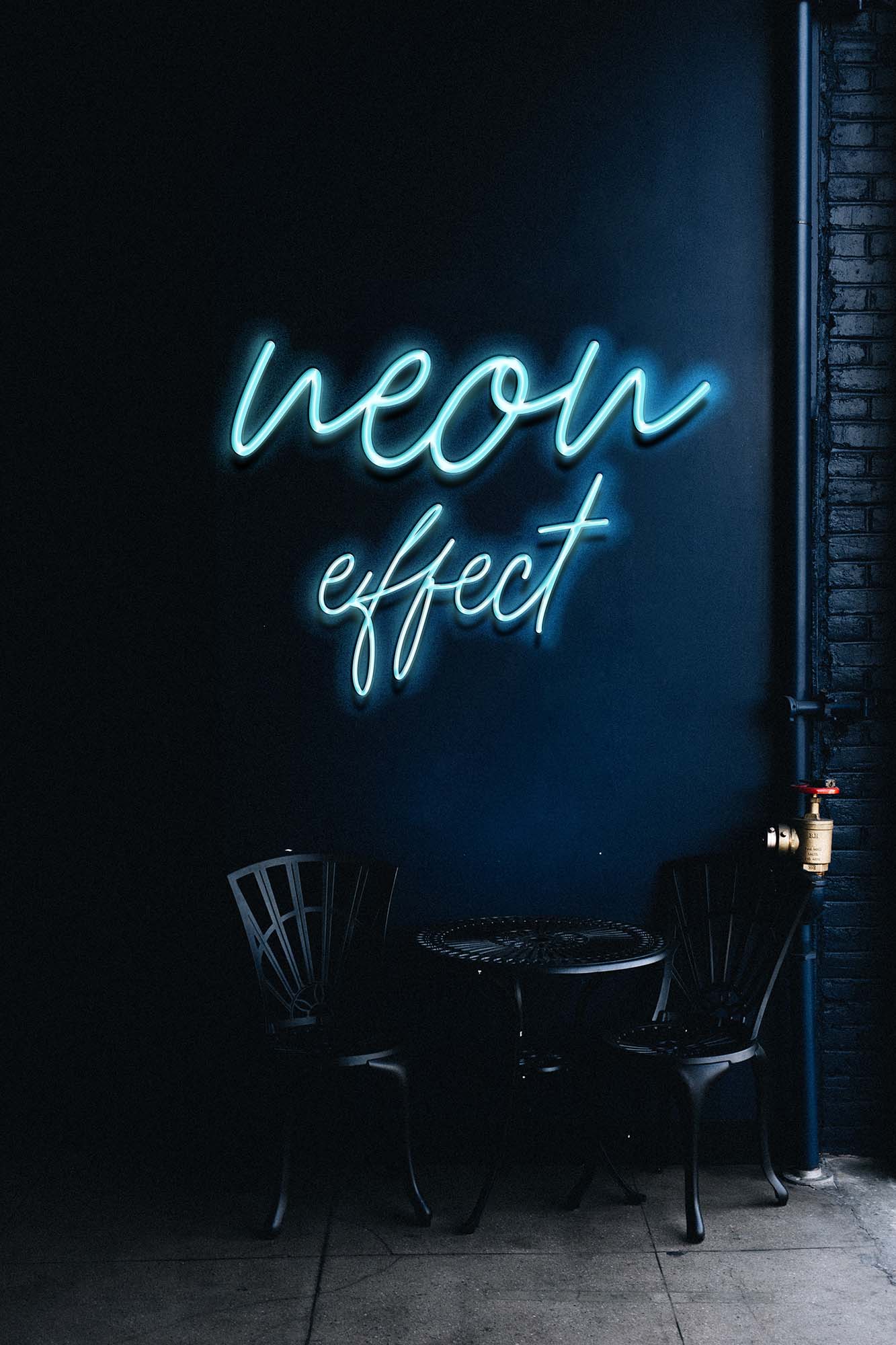 Free Neon Lettering Text Effect (PSD)