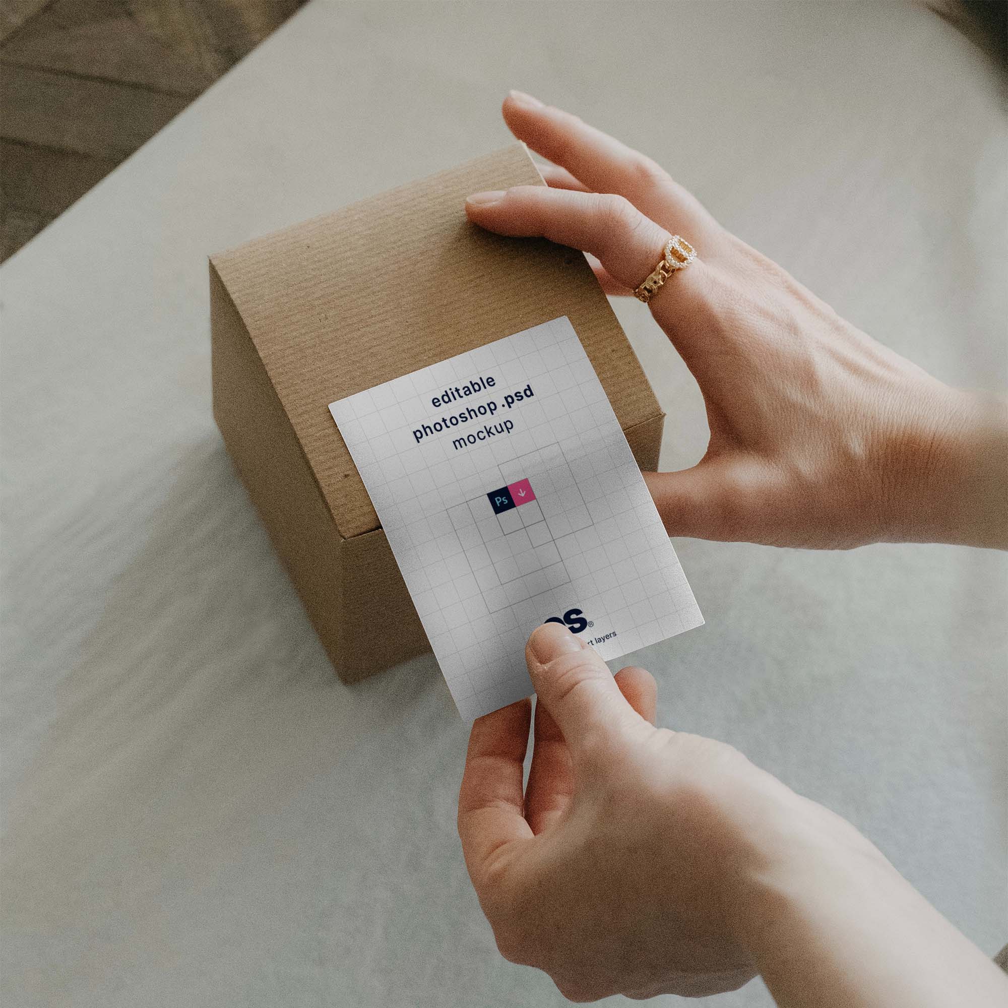 Box Sticker Mockup (PSD)