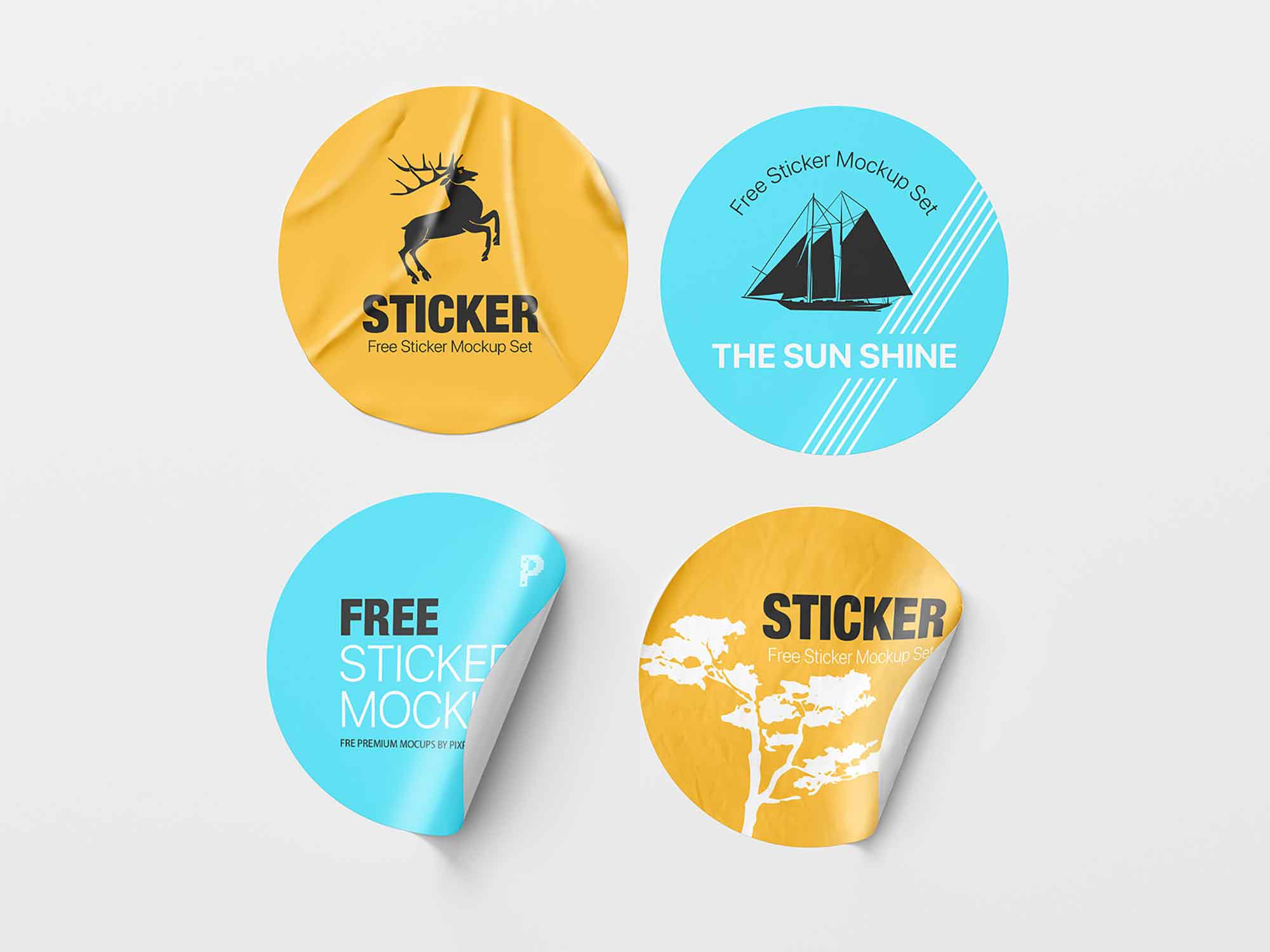 Free Stickers Mockup