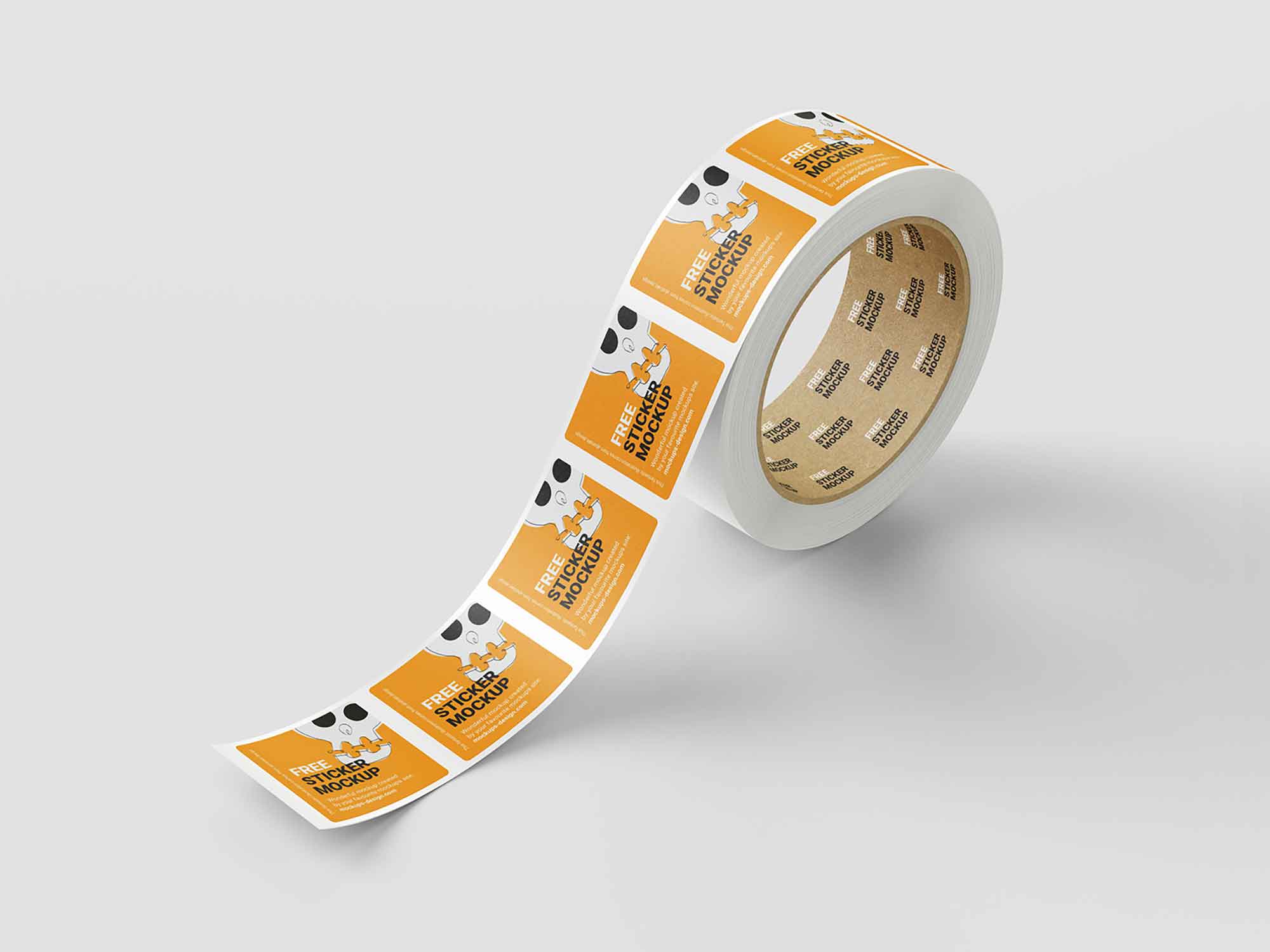 Roll Sticker Mockup (PSD)