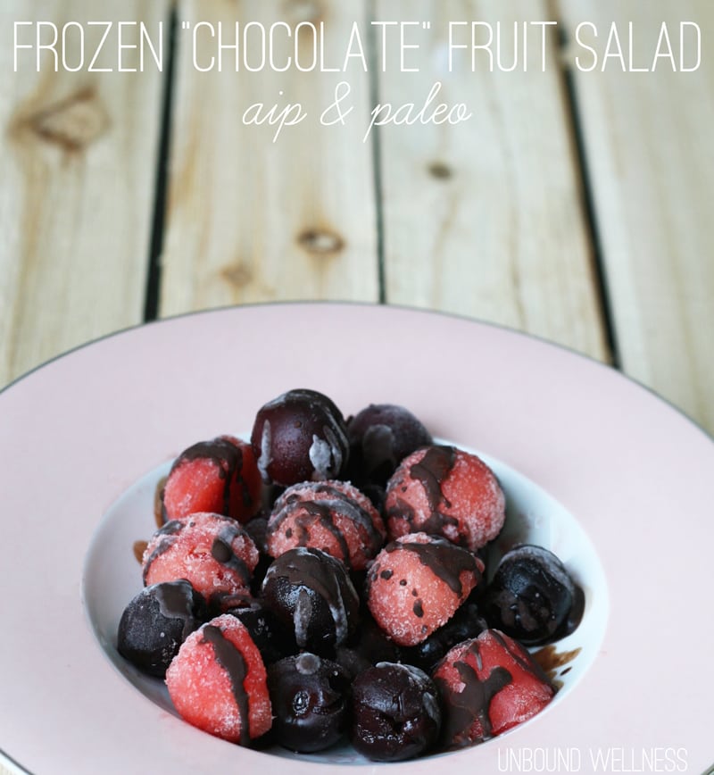 Frozen Chocolate Fruit Salad (AIP, Paleo)