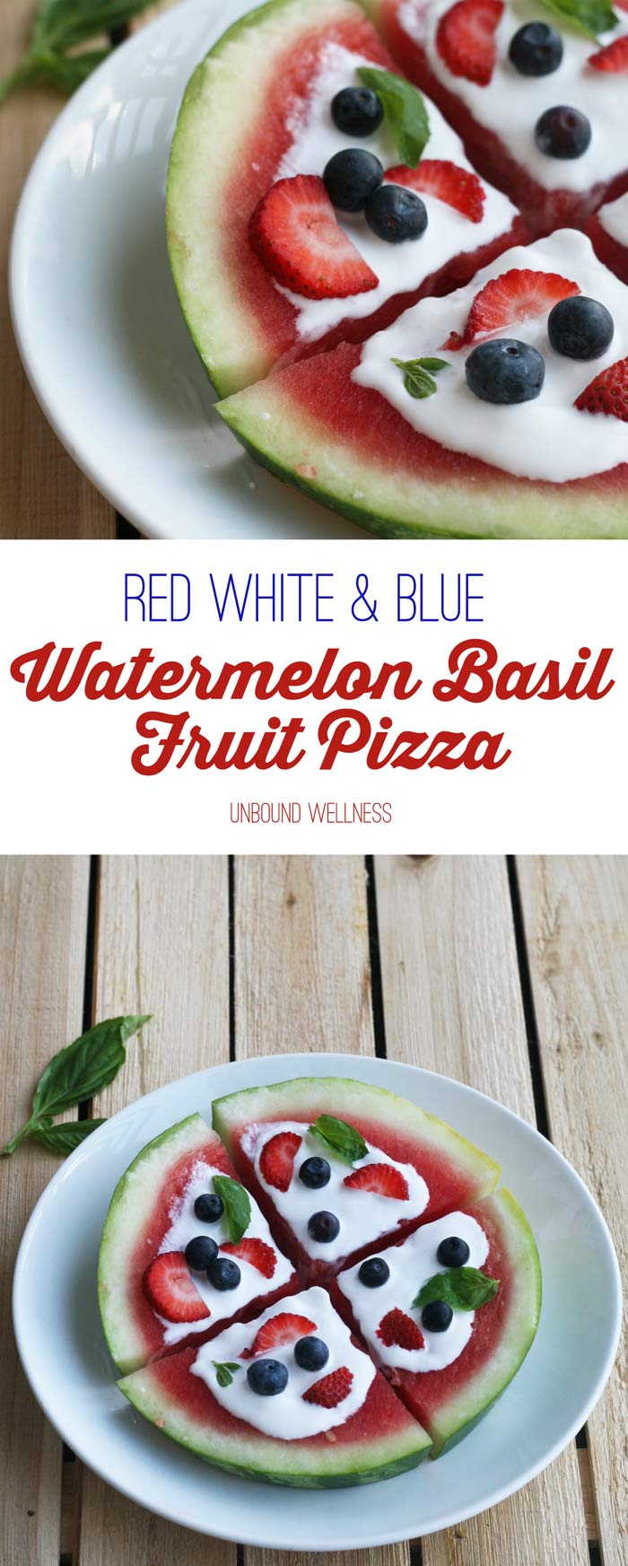Red White & Blue Watermelon Basil Fruit Pizza (AIP & Vegan)