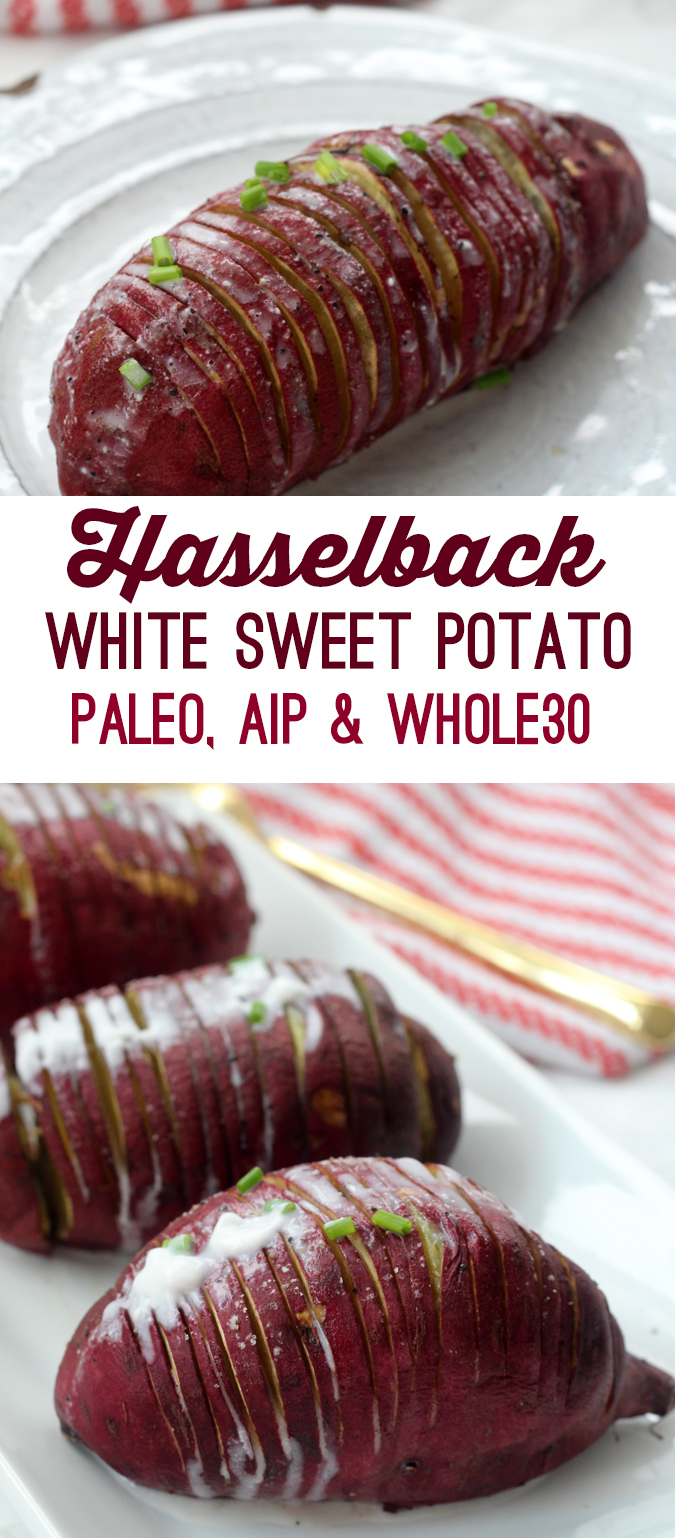 Hasselback White Sweet Potato (Paleo, AIP, Whole 30) Unbound Wellness