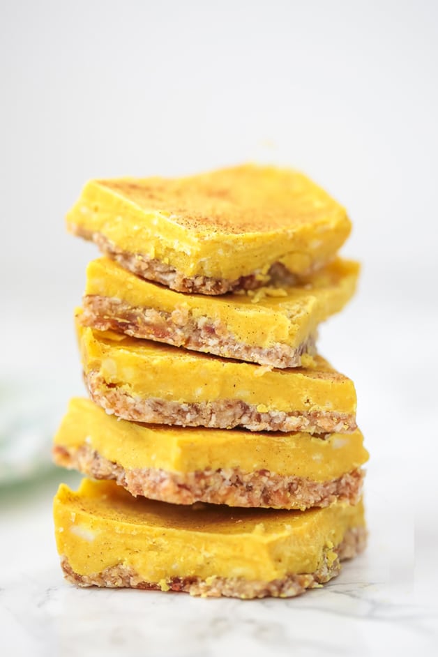 A stack of five turmeric bars on top of each other.