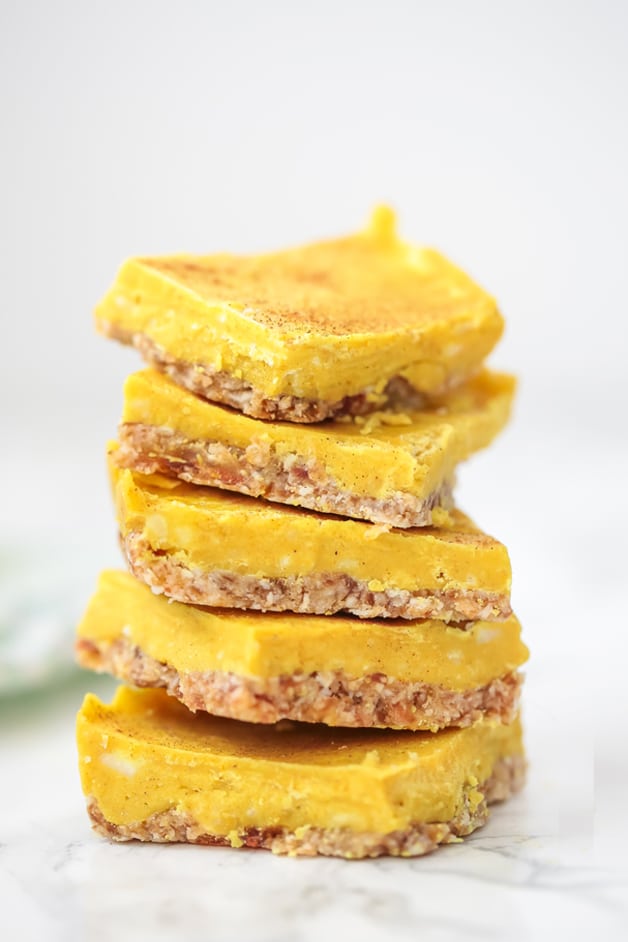 A stack of five turmeric bars stacked on top of each other.