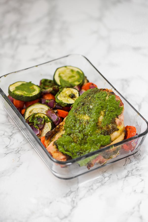 chicken pesto meal prep