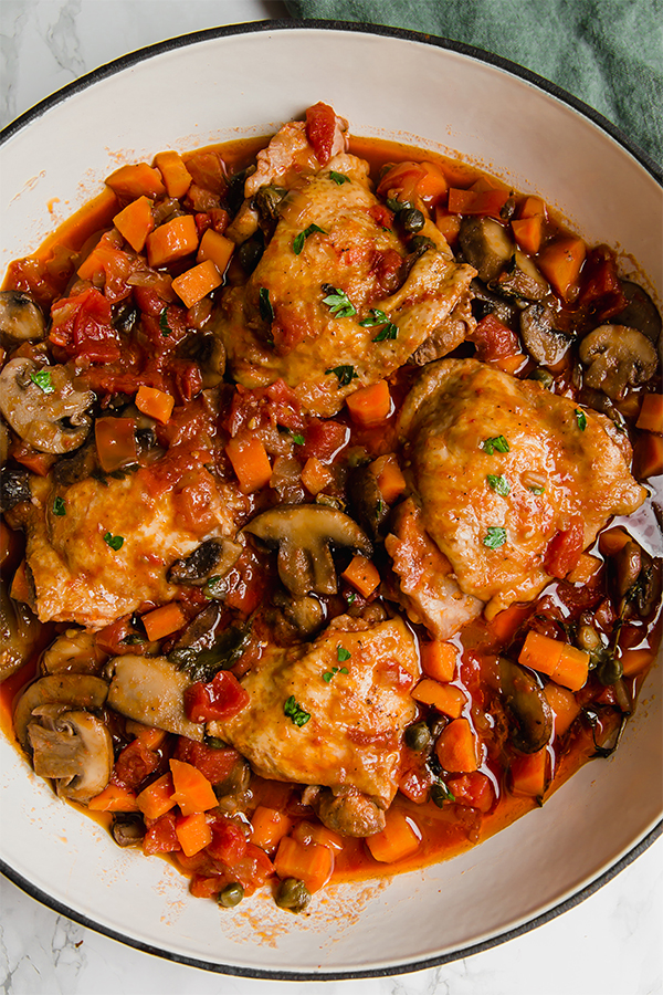 one pan chicken cacciatore