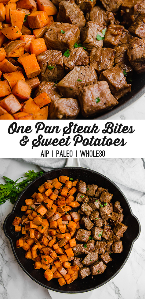 One Pan Steak Bites & Sweet Potato