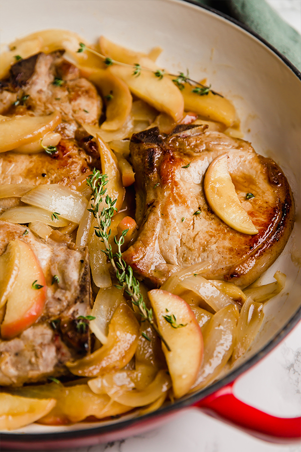 Pork chops in pan