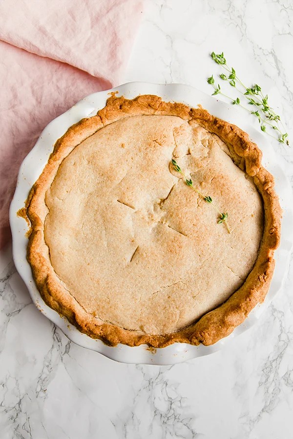 Chicken Pot Pie in pie pan