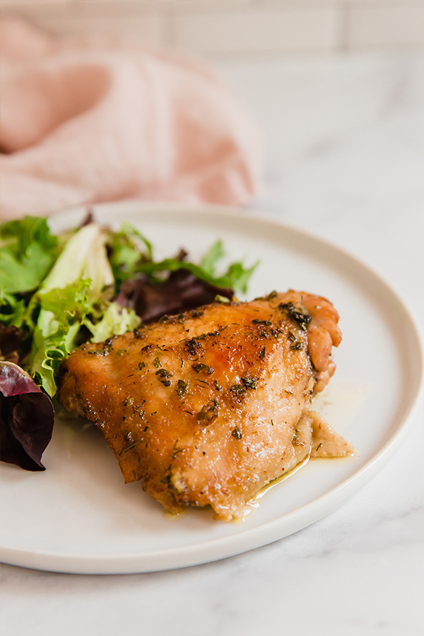 Chicken thighs with side salad