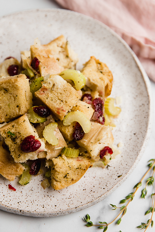 gluten free stuffing on a plate
