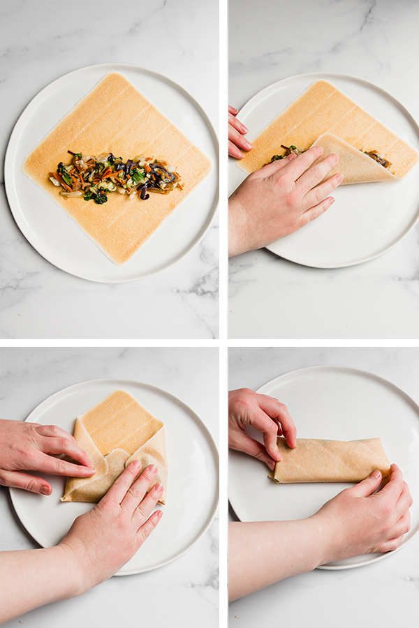 egg roll being rolled