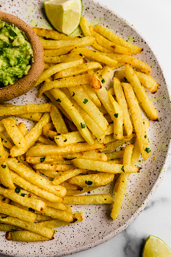 Plate of jicama fries.