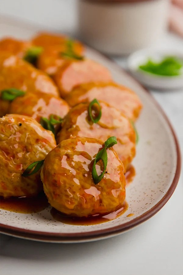 sweet and sour poppers on a plate