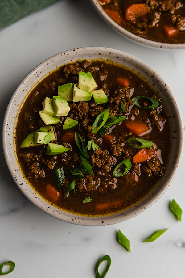 asian inspired chili in bowl