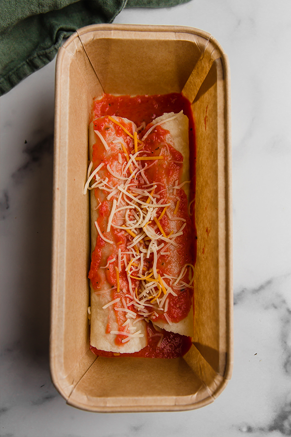 freezer enchiladas in loaf pan