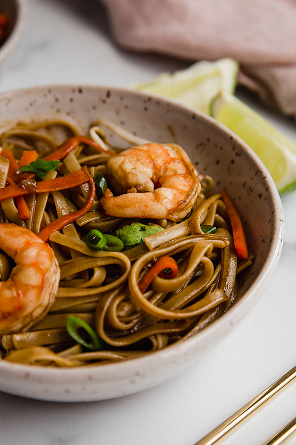 gluten free pad thai in bowl