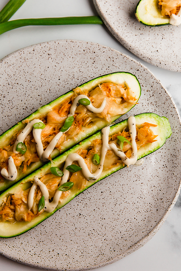 Close up image of the finished product on a plate